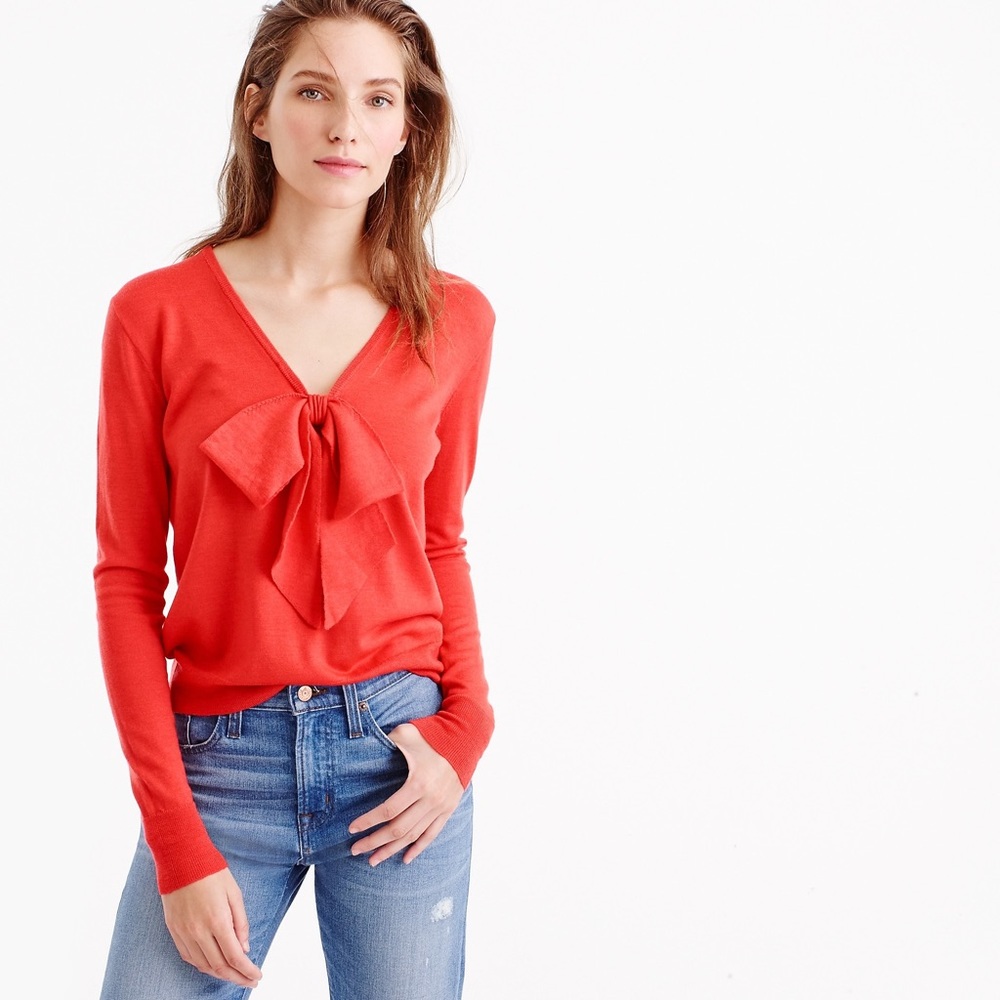 J.CREW Lightweight Bow Sweater NWOT